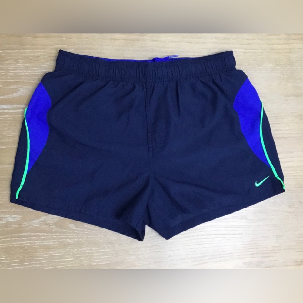 Nike Mens Blue Logo Lined 3” Swim Suit Size M - M125